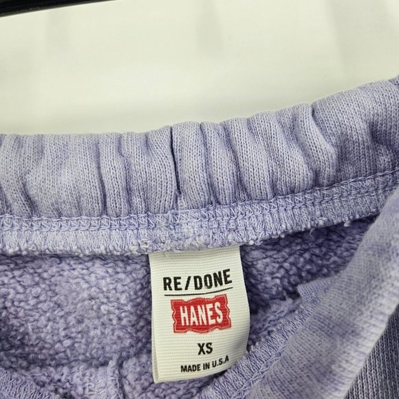 Re/Done x Hanes Sweatpants Purple 80s Elastic Waist Pull On Lounge Pants Size XS - Picture 5 of 8